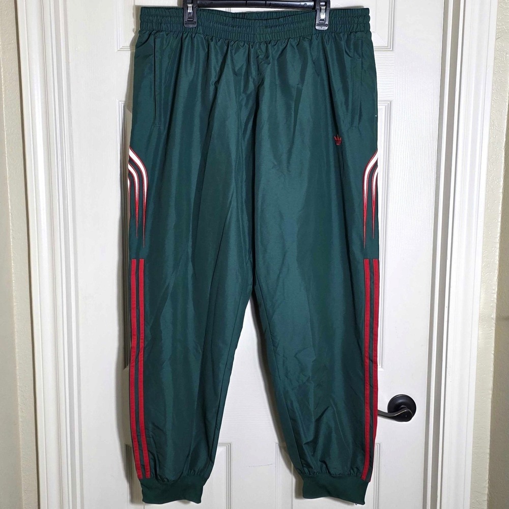 adidas Originals Atlanta 3-Stripes Zip Cuff Track Pants Men's 2XL Green JC9951